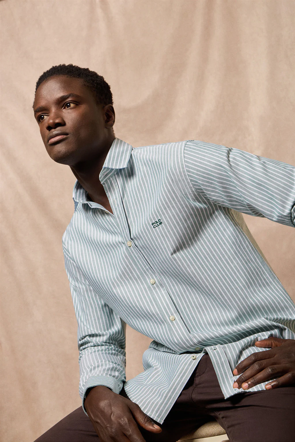 Camisa Columbia de rayas verde con bordado Polo Club - Image 7