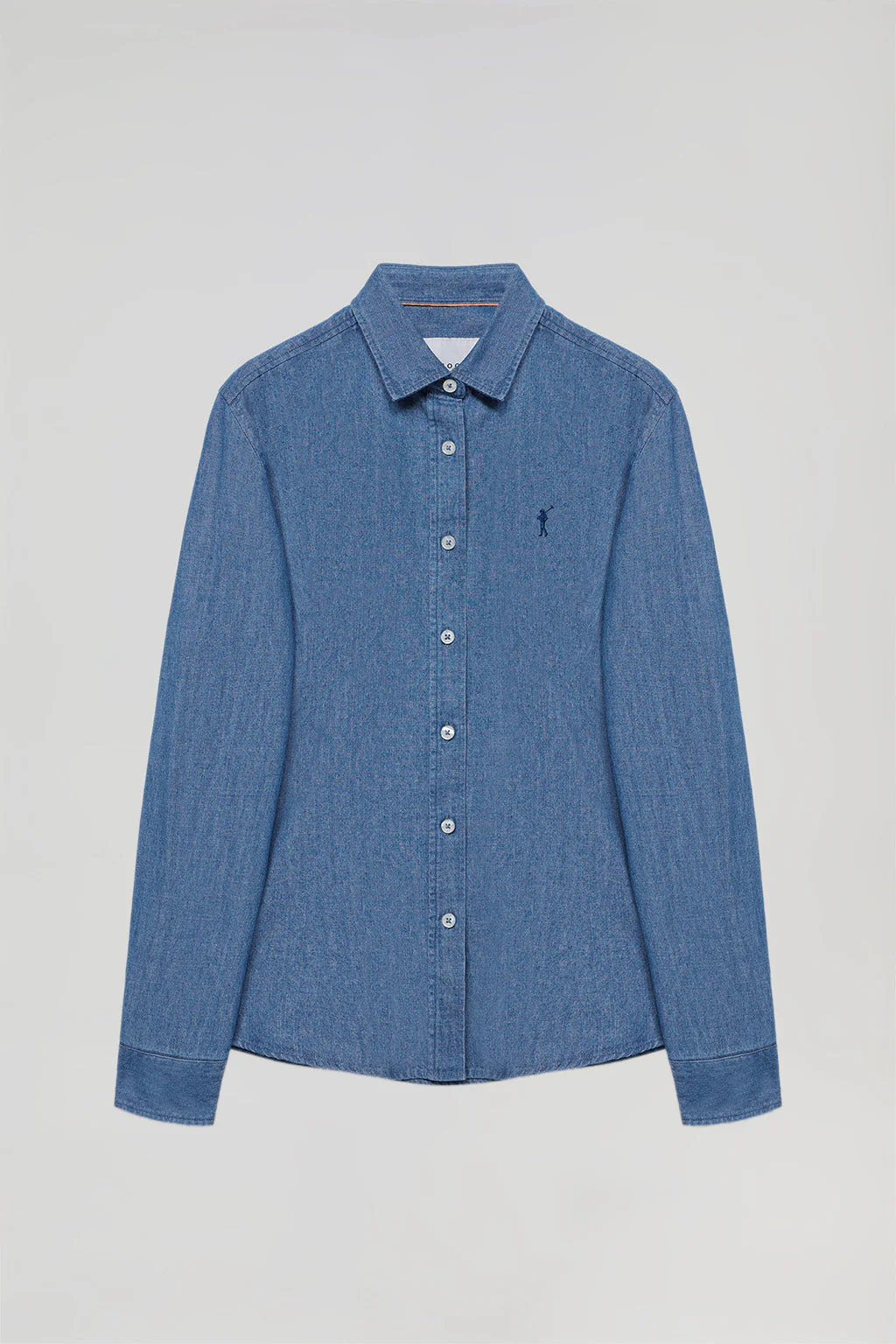 Camisa denim regular fit con logo bordado Rigby Go - Image 12