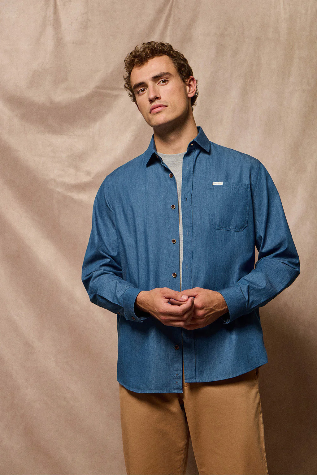 Camisa denim con bolsillo y detalle Polo Club - Image 8