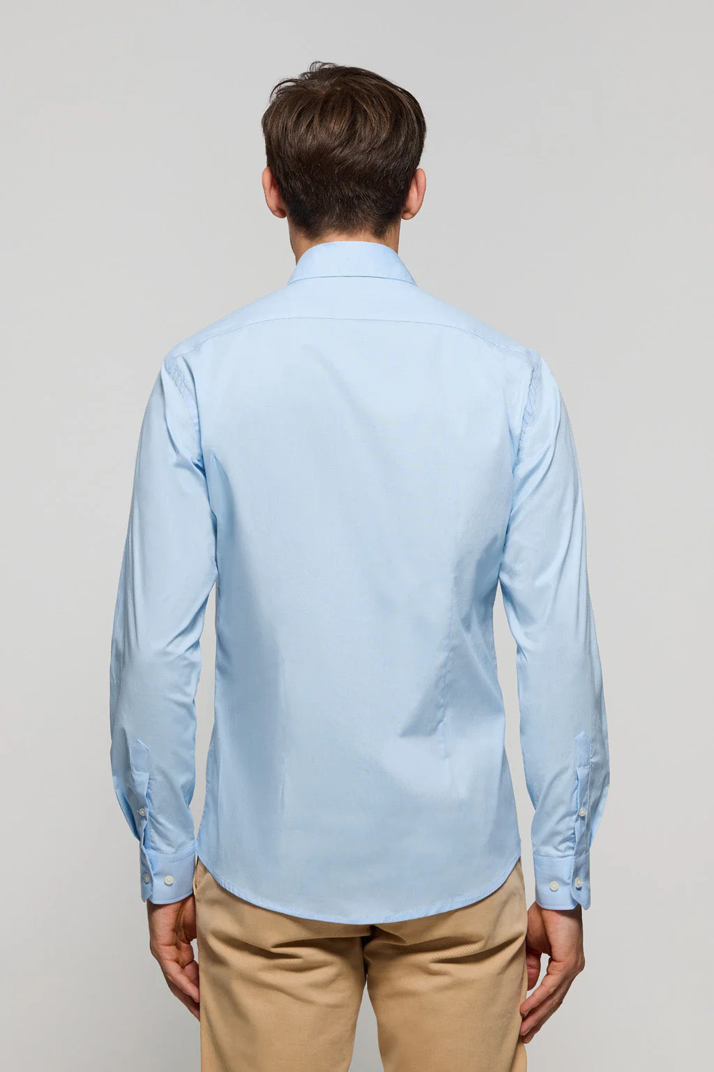 Camisa superslim fit azul celeste de algodón con logo Polo Club - Image 4