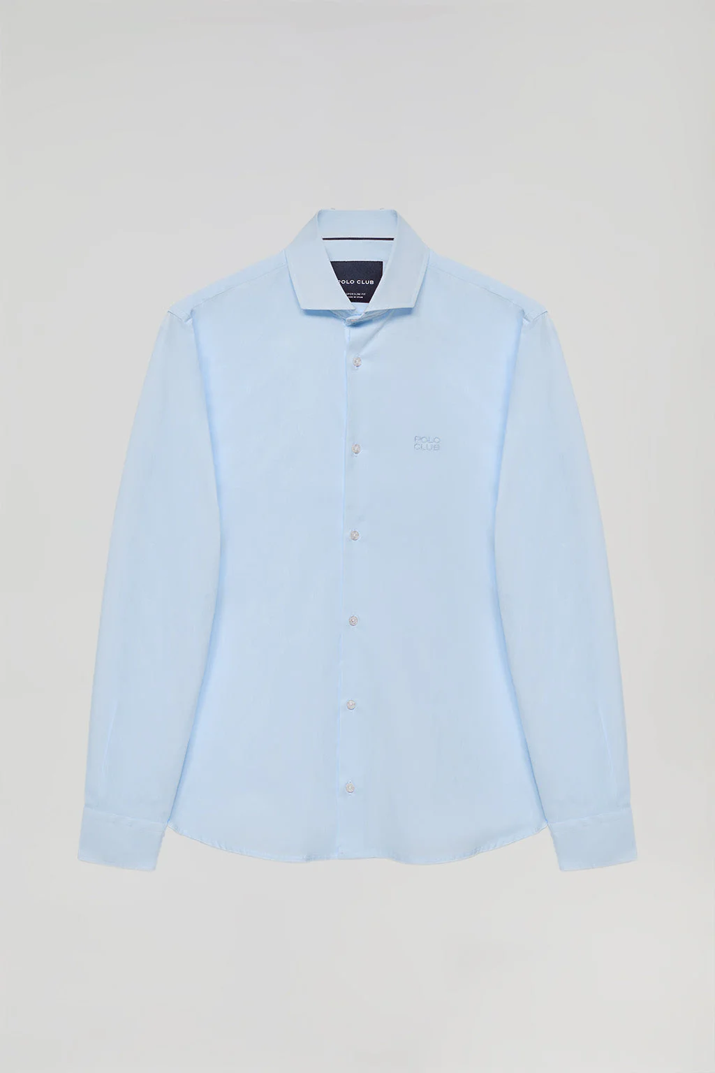 Camisa superslim fit azul celeste de algodón con logo Polo Club - Image 9