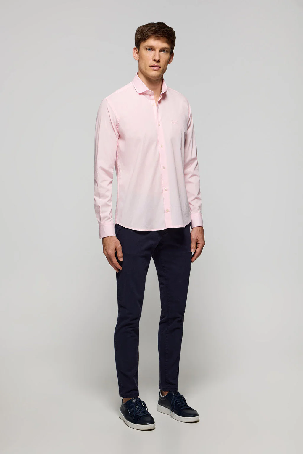 Camisa superslim fit rosa de algodón con logo Polo Club - Image 3