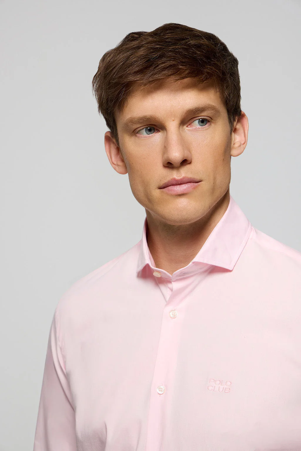 Camisa superslim fit rosa de algodón con logo Polo Club - Image 4