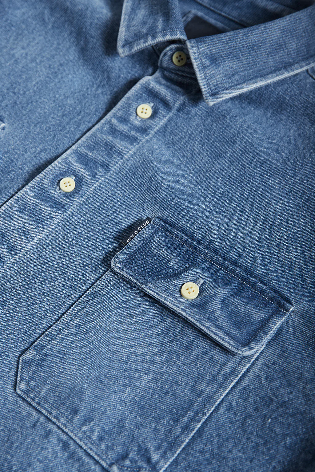 Sobrecamisa denim con bolsillos y logo bordado Polo Club - Image 7
