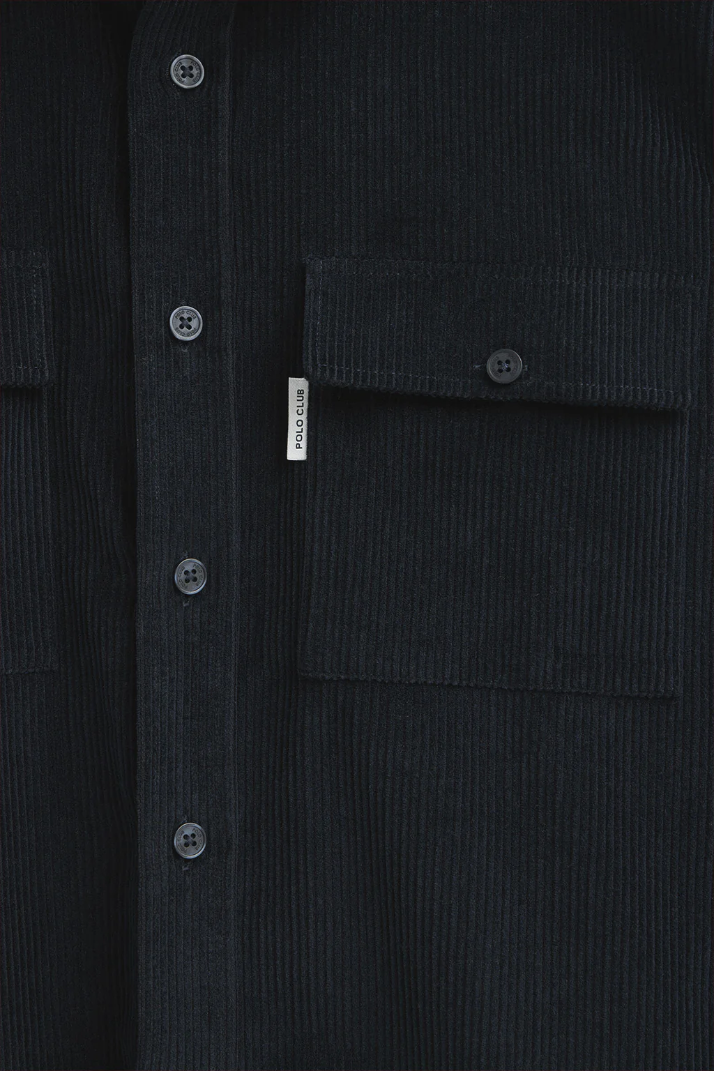 Sobrecamisa azul marino de pana con cuello frances y logo Polo Club - Image 8