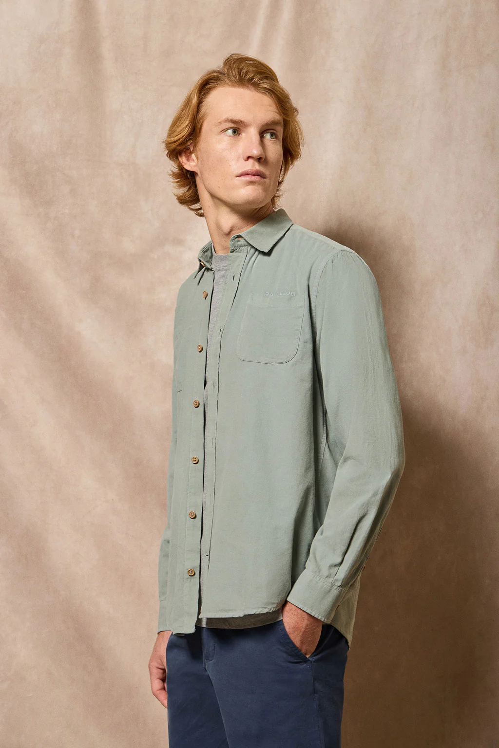 Camisa con bolsillos Massachusetts verde y bordado Polo Club