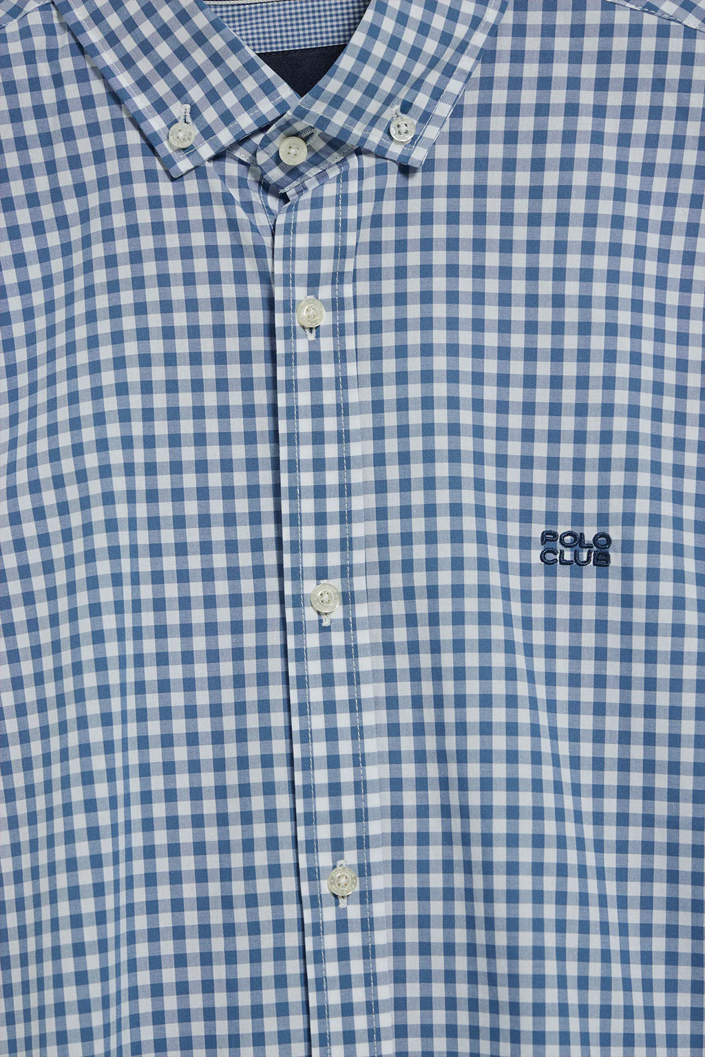 Camisa Mataró azul de cuadro vichy con logo Polo Club - Image 7
