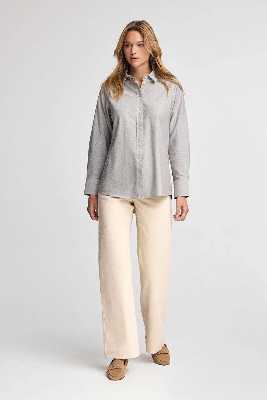 Camisa gris de corte relajado con logo Polo Club - Image 4