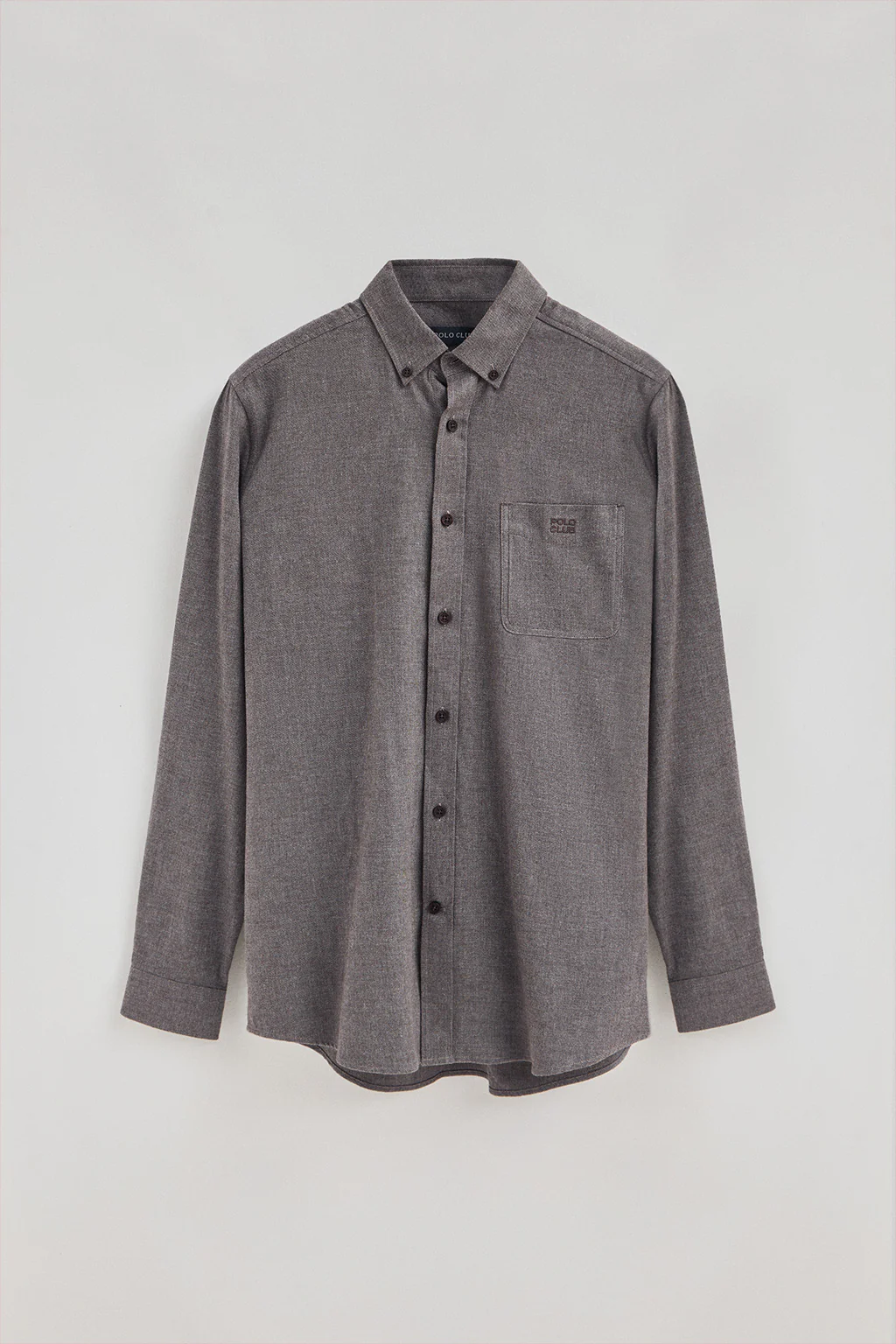 Camisa marrón de corte regular y con logo Polo Club - Image 6