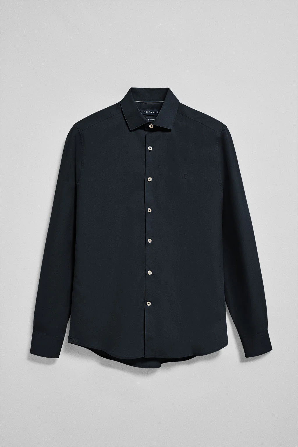 Camisa Super Slim de popelín azul marino con monograma bordado - Image 6