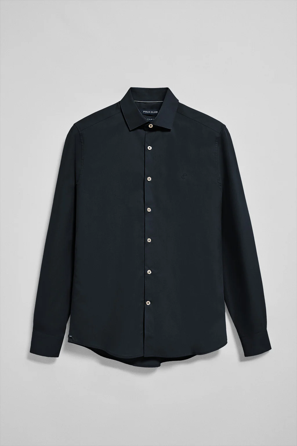 Camisa Super Slim de popelín azul marino con monograma bordado - Image 8