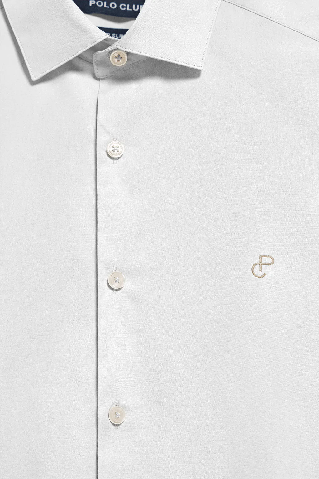 Camisa Super Slim de popelín blanca con monograma bordado - Image 7