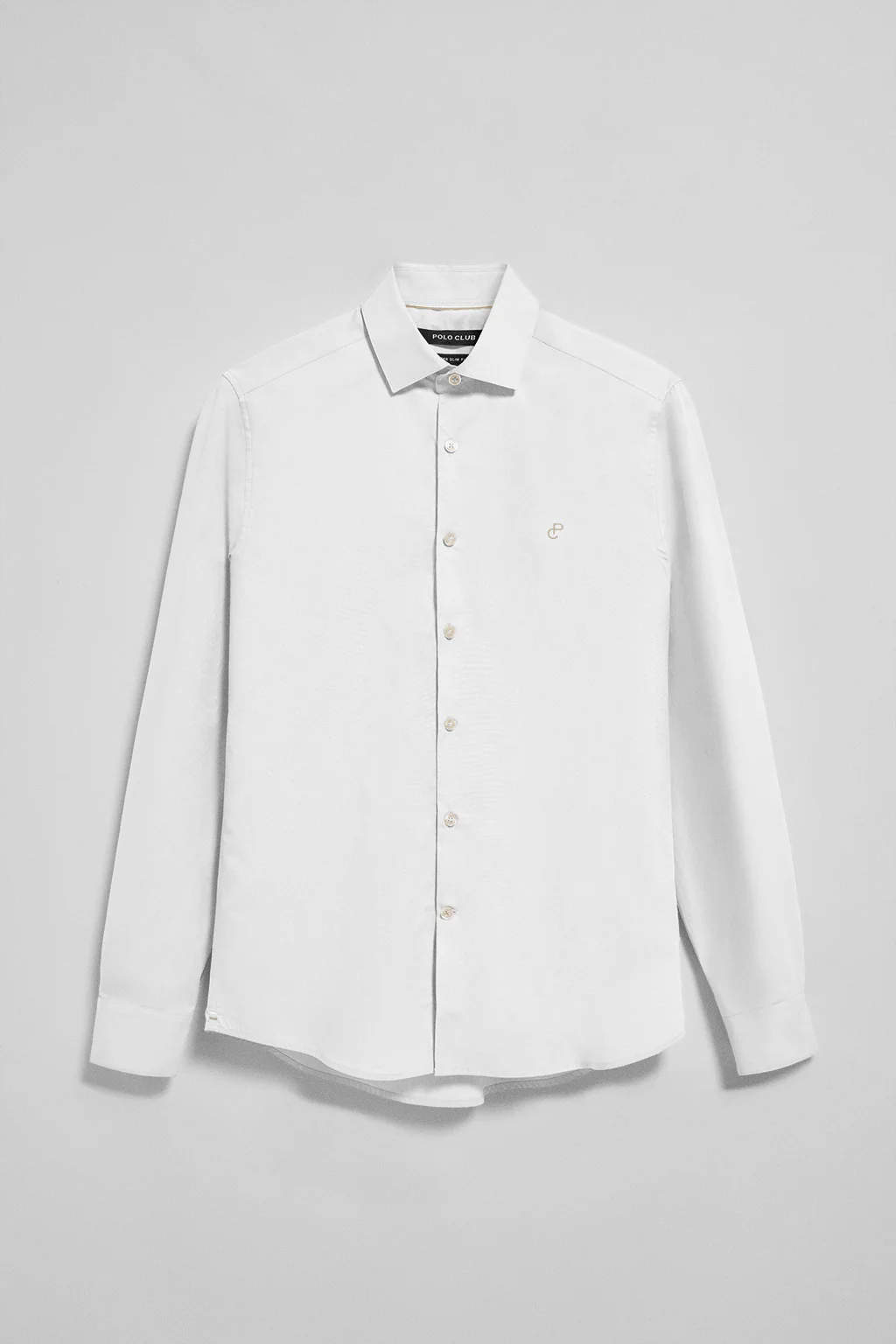 Camisa Super Slim de popelín blanca con monograma bordado - Image 8