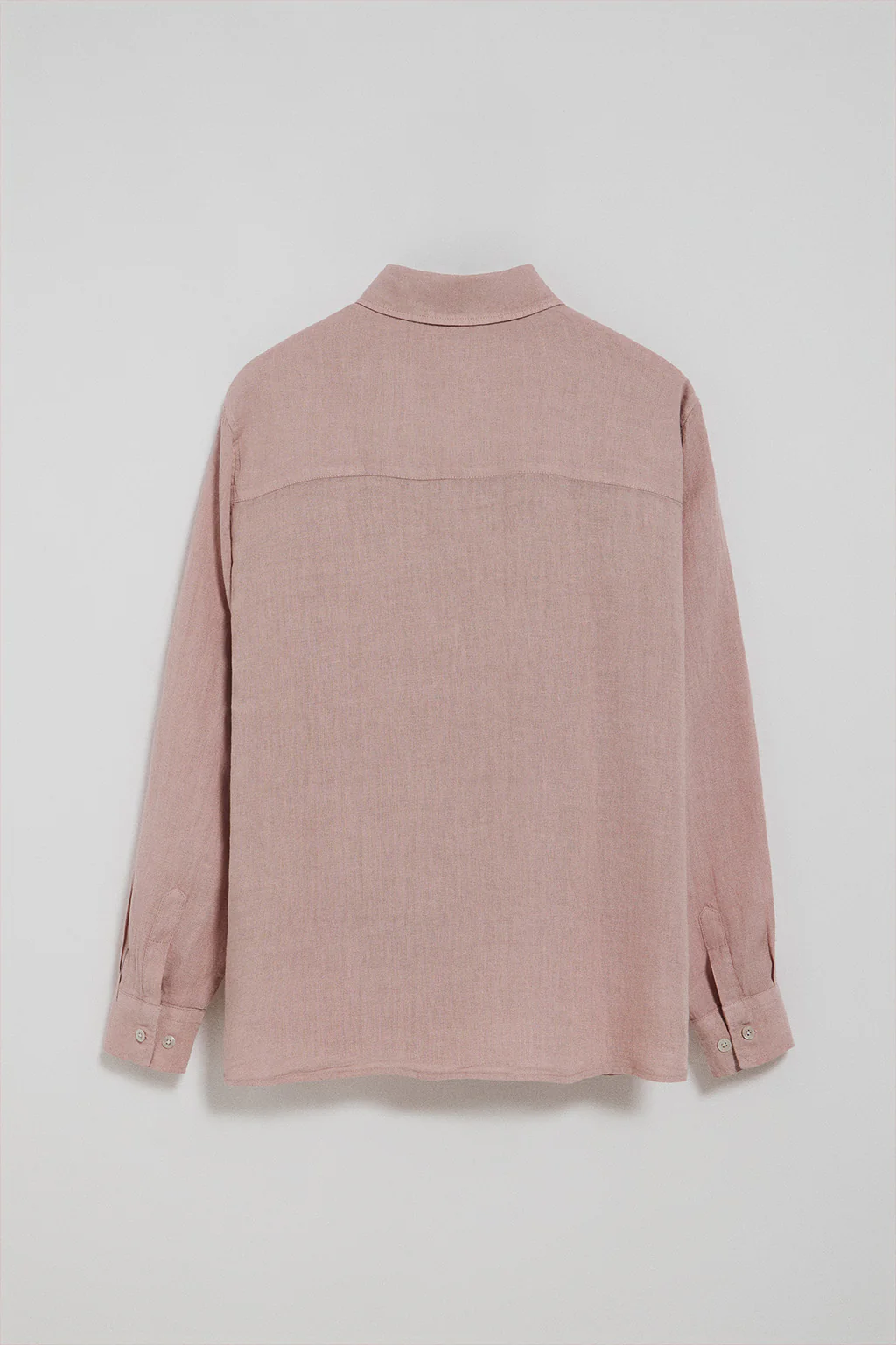 Camisa rosa taupe garment dye de lino con monograma bordado - Image 8