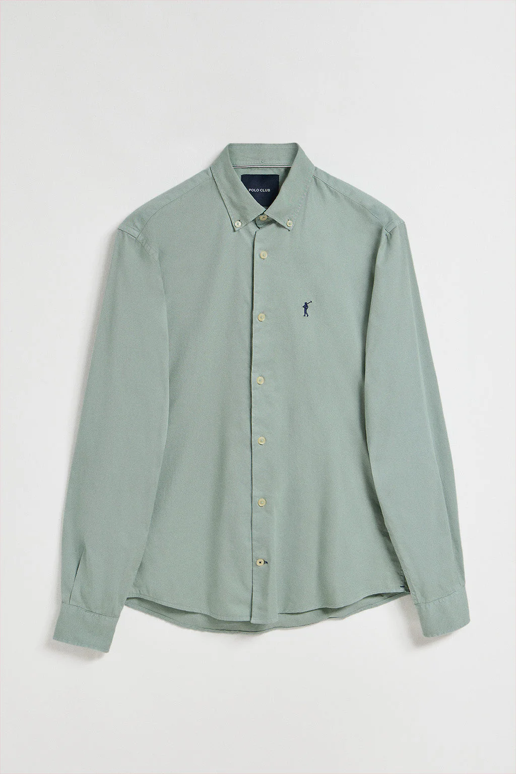 Camisa de sarga Princeton verde con logo Rigby Go - Image 6