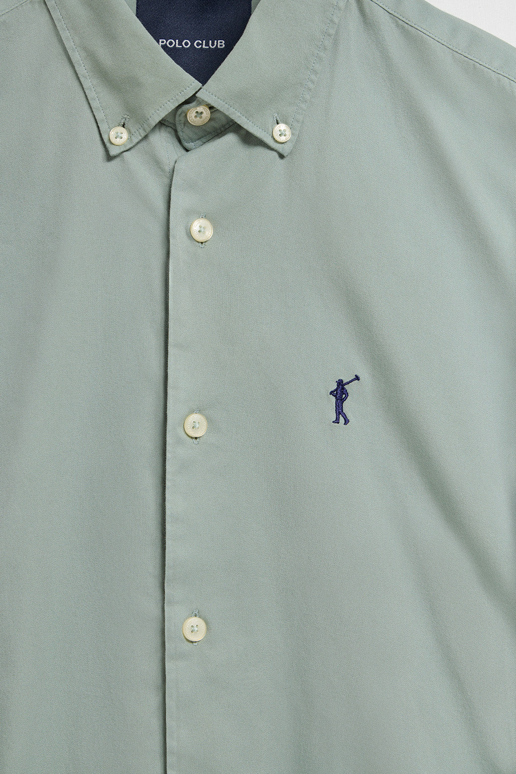 Camisa de sarga Princeton verde con logo Rigby Go - Image 7