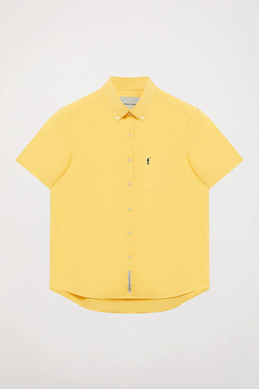 Camisa amarilla de lino con bolsillo en el pecho y logo Rigby Go - Image 6