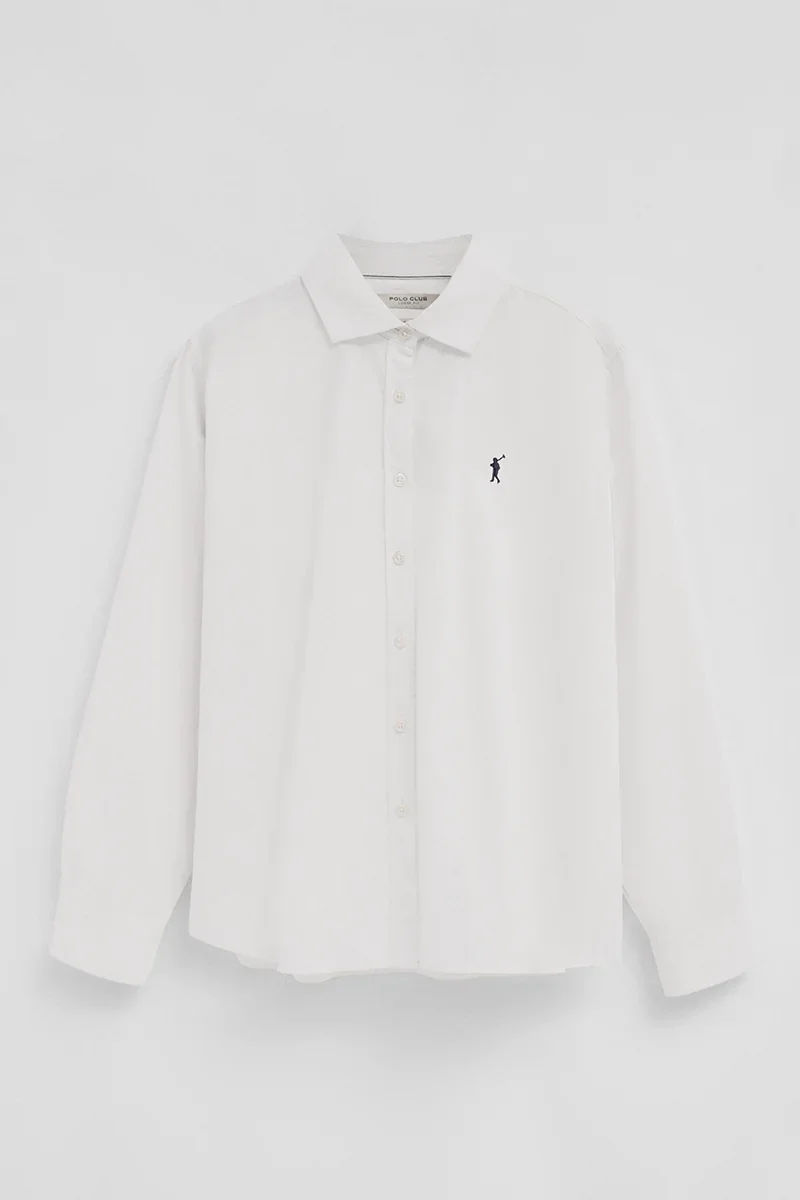 Camisa cotolino blanca de corte holgado y bordado Rigby Go - Image 6