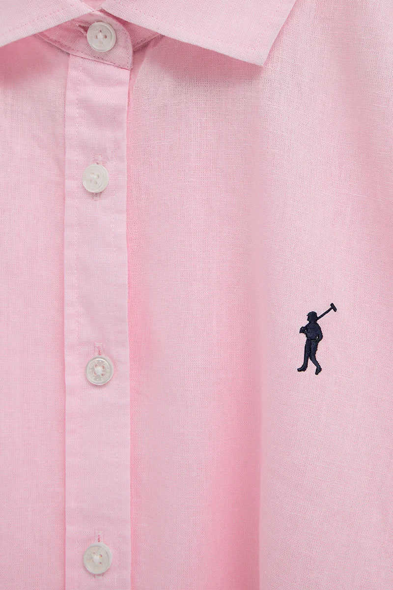 Camisa cotolino rosa de corte holgado y bordado Rigby Go - Image 6