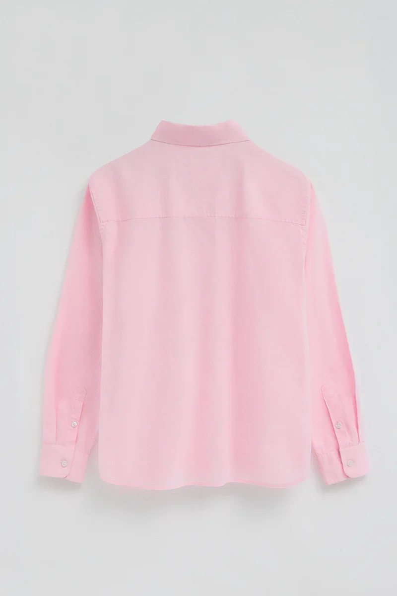 Camisa cotolino rosa de corte holgado y bordado Rigby Go - Image 7