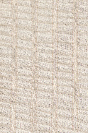 Camisa de rayas beige con efecto arrugado de corte holgado y bordado Rigby Go - Image 11