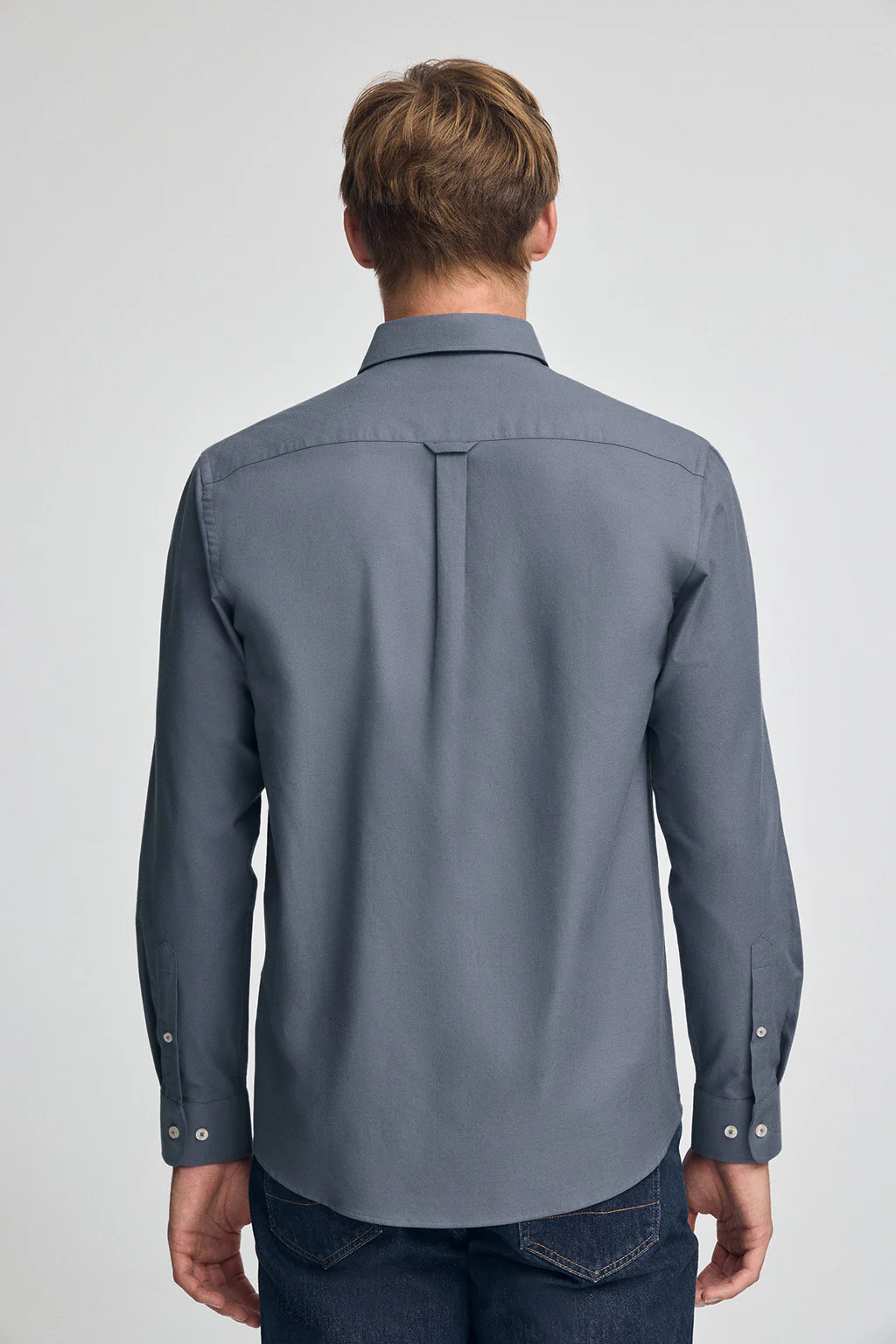 Camisa azul denim de corte regular con logo Rigby Go - Image 4