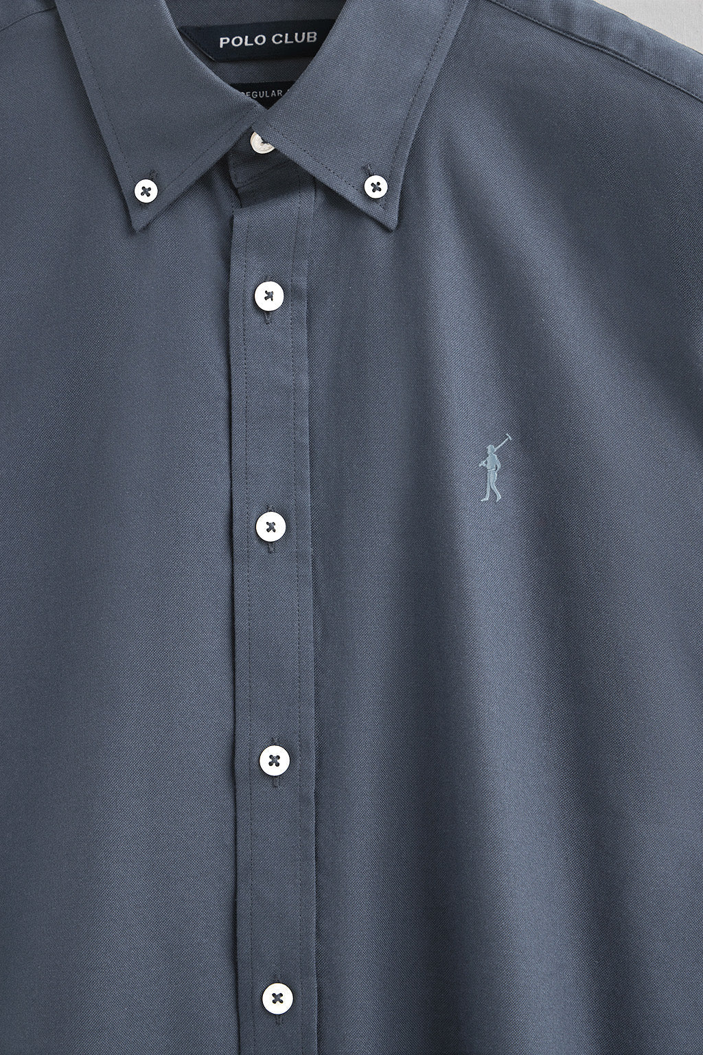 Camisa azul denim de corte regular con logo Rigby Go - Image 6