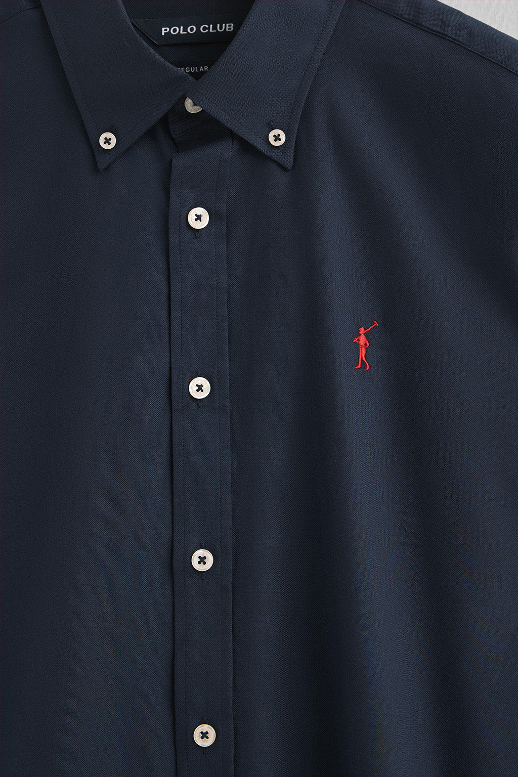 Camisa azul marino de corte regular con logo Rigby Go - Image 6