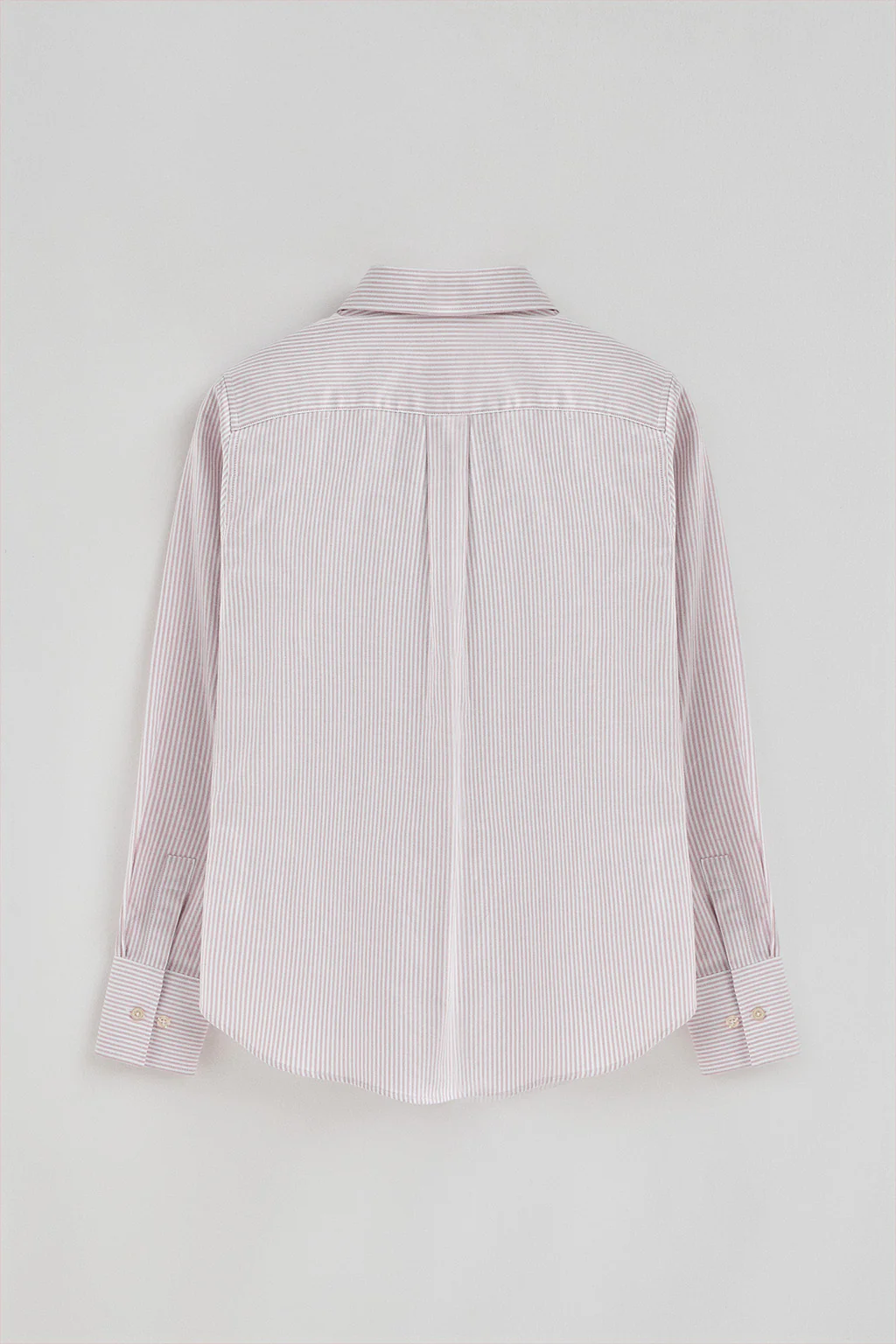 Camisa de rayas rosa empolvado de corte regular con logo Rigby Go - Image 7