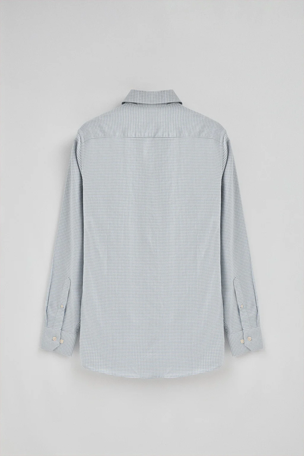 Camisa azul claro de corte slim y cuadros vichy con logo Rigby Go - Image 7