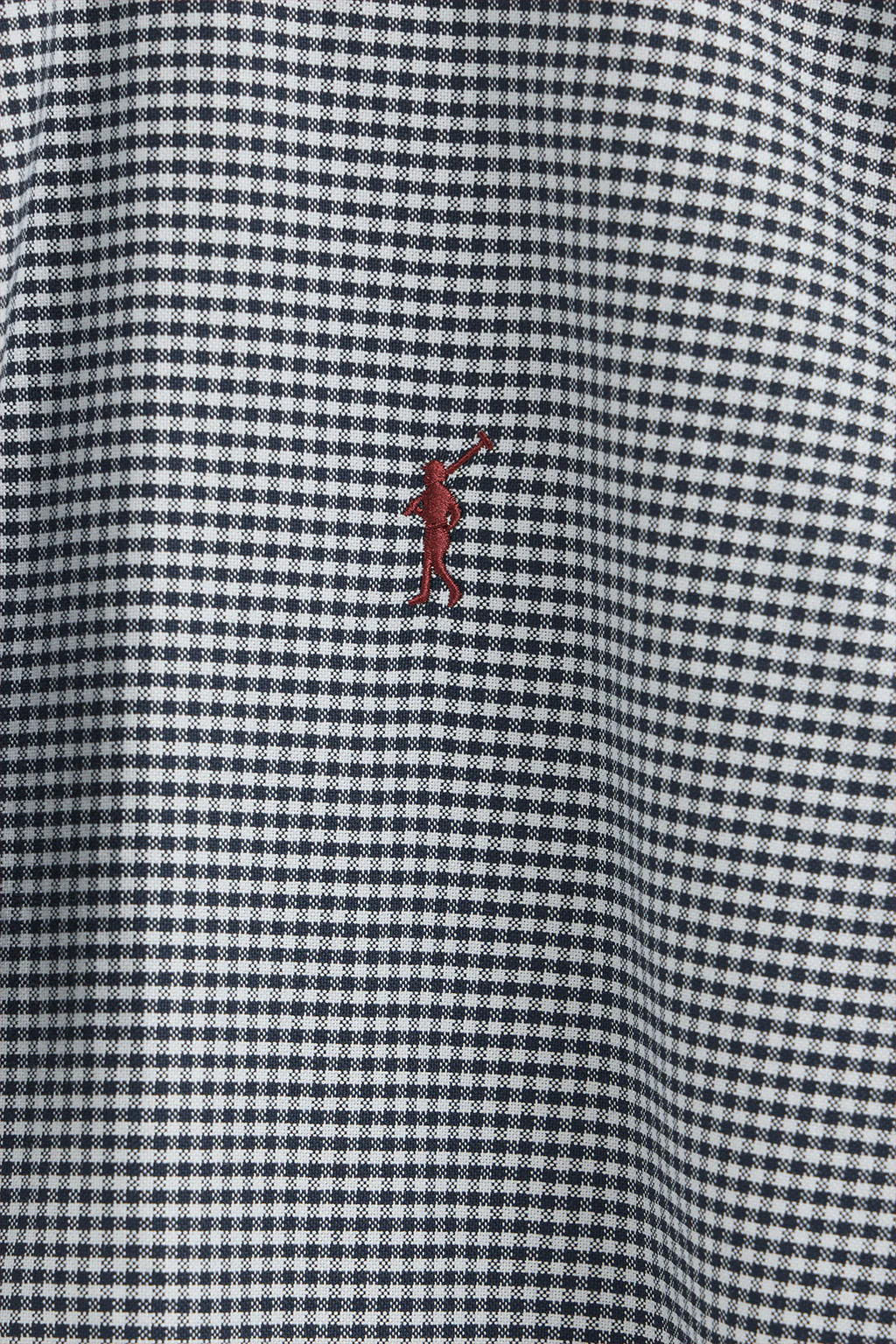 Camisa azul marina de corte slim y cuadros vichy con logo Rigby Go - Image 6