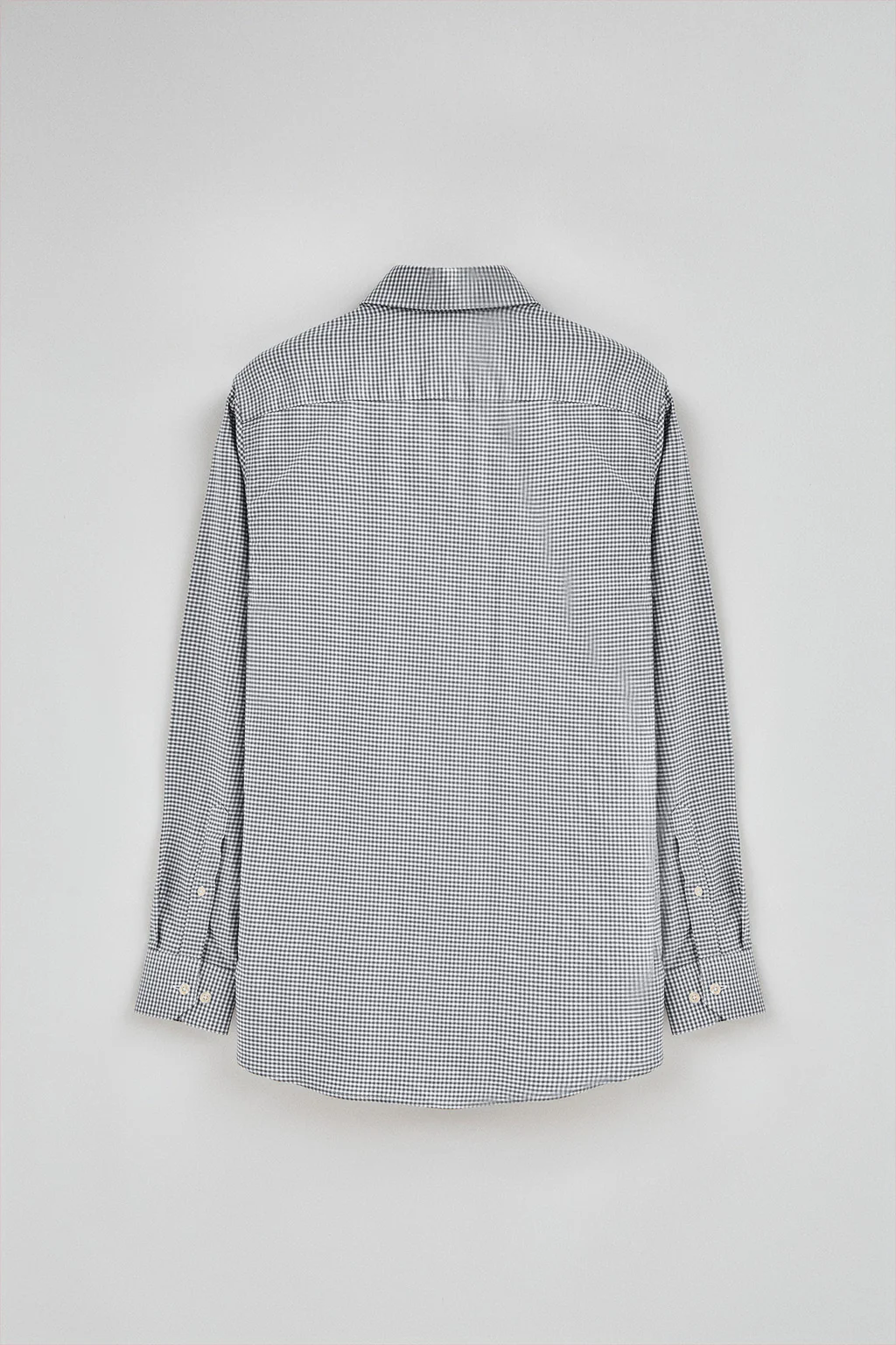 Camisa azul marina de corte slim y cuadros vichy con logo Rigby Go - Image 7