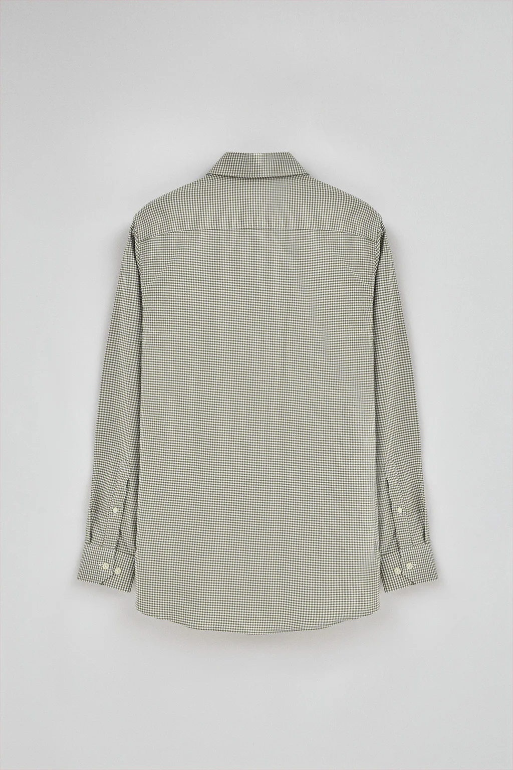 Camisa verde militar de corte slim y cuadros vichy con logo Rigby Go - Image 7