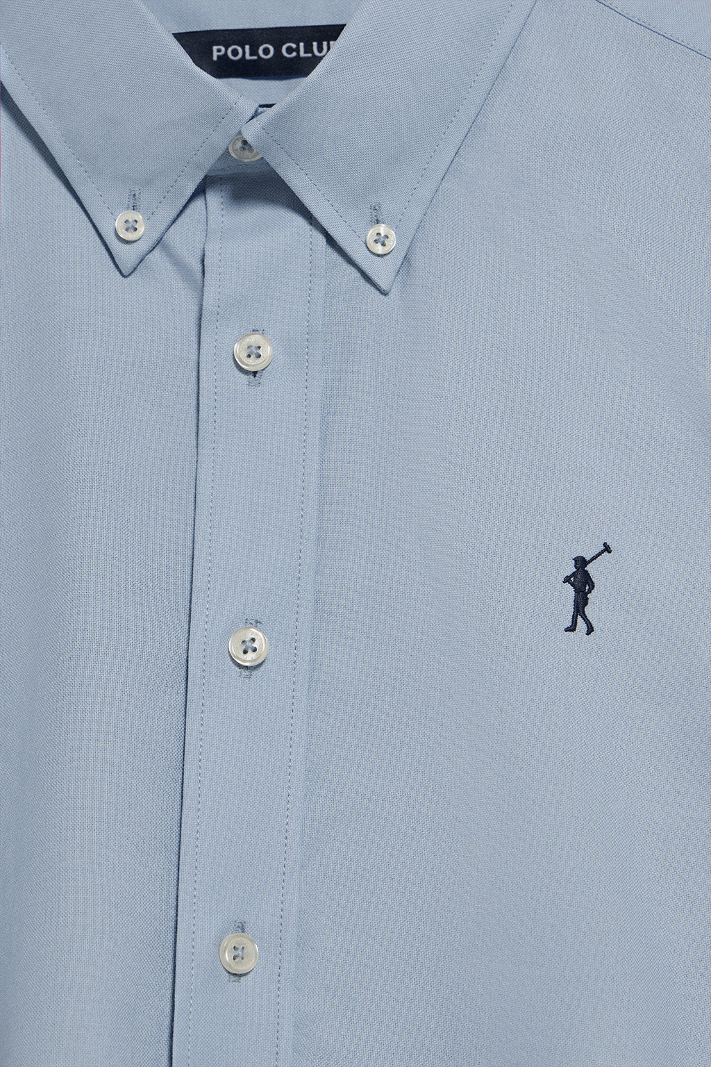 Camisa oxford azul cielo con logo bordado Rigby Go - Image 9