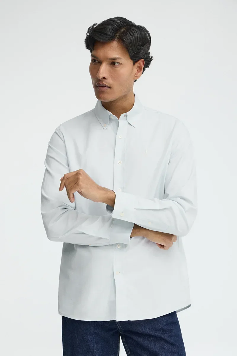 Camisa oxford azul claro de corte regular y logo Rigby Go - Image 2