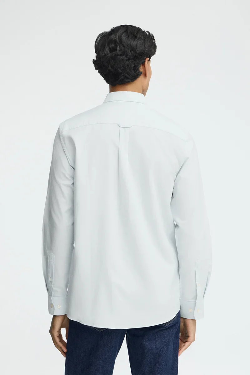 Camisa oxford azul claro de corte regular y logo Rigby Go - Image 4
