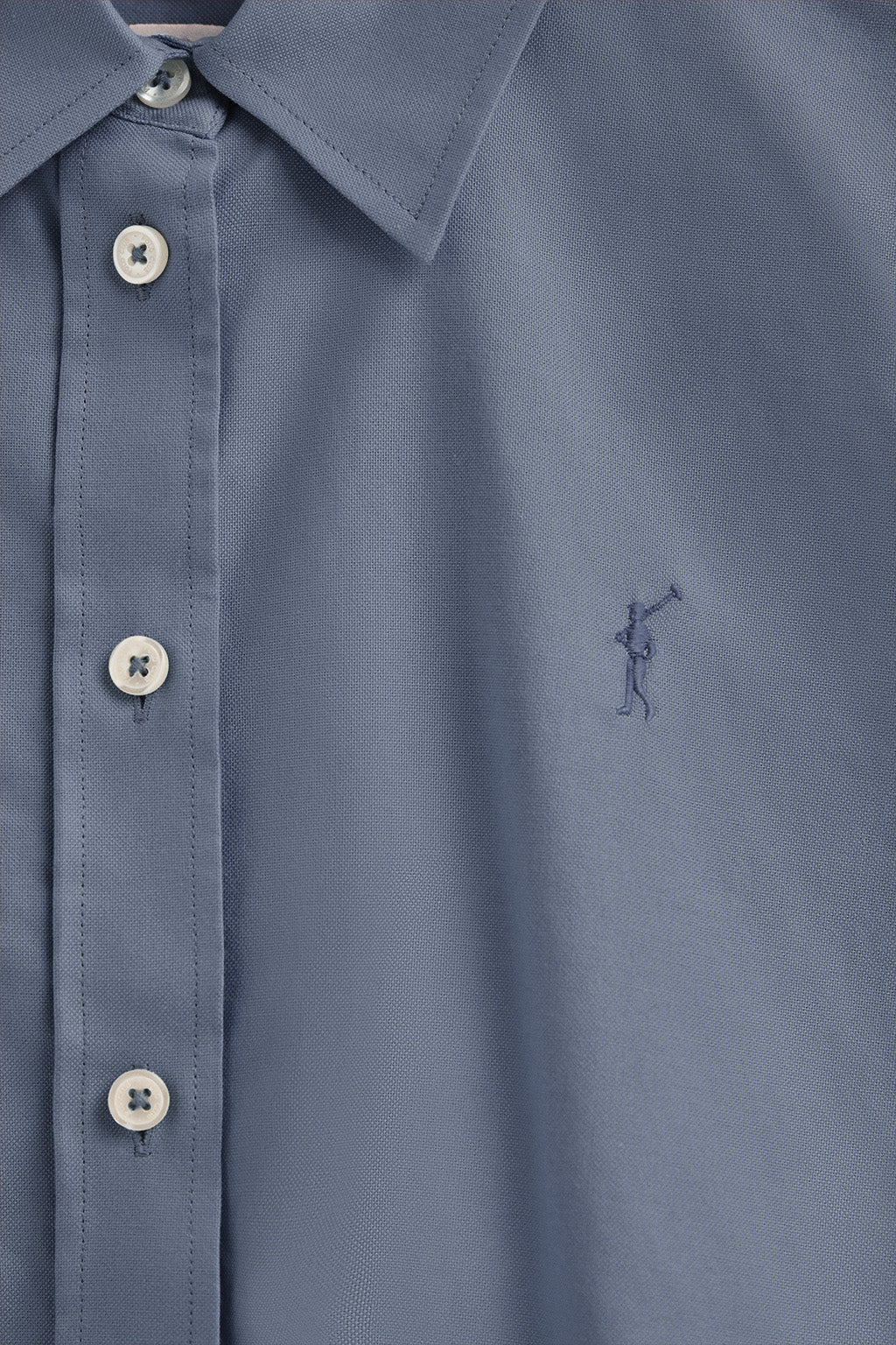 Camisa azul denim de corte recto con logo Rigby Go - Image 6
