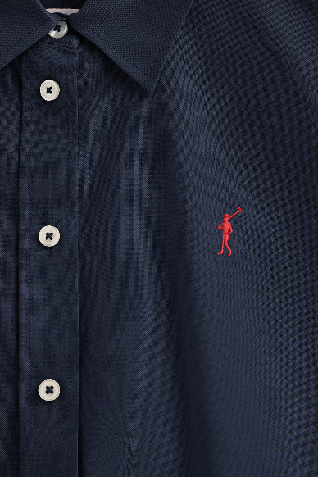 Camisa azul marino de corte recto con logo Rigby Go - Image 6