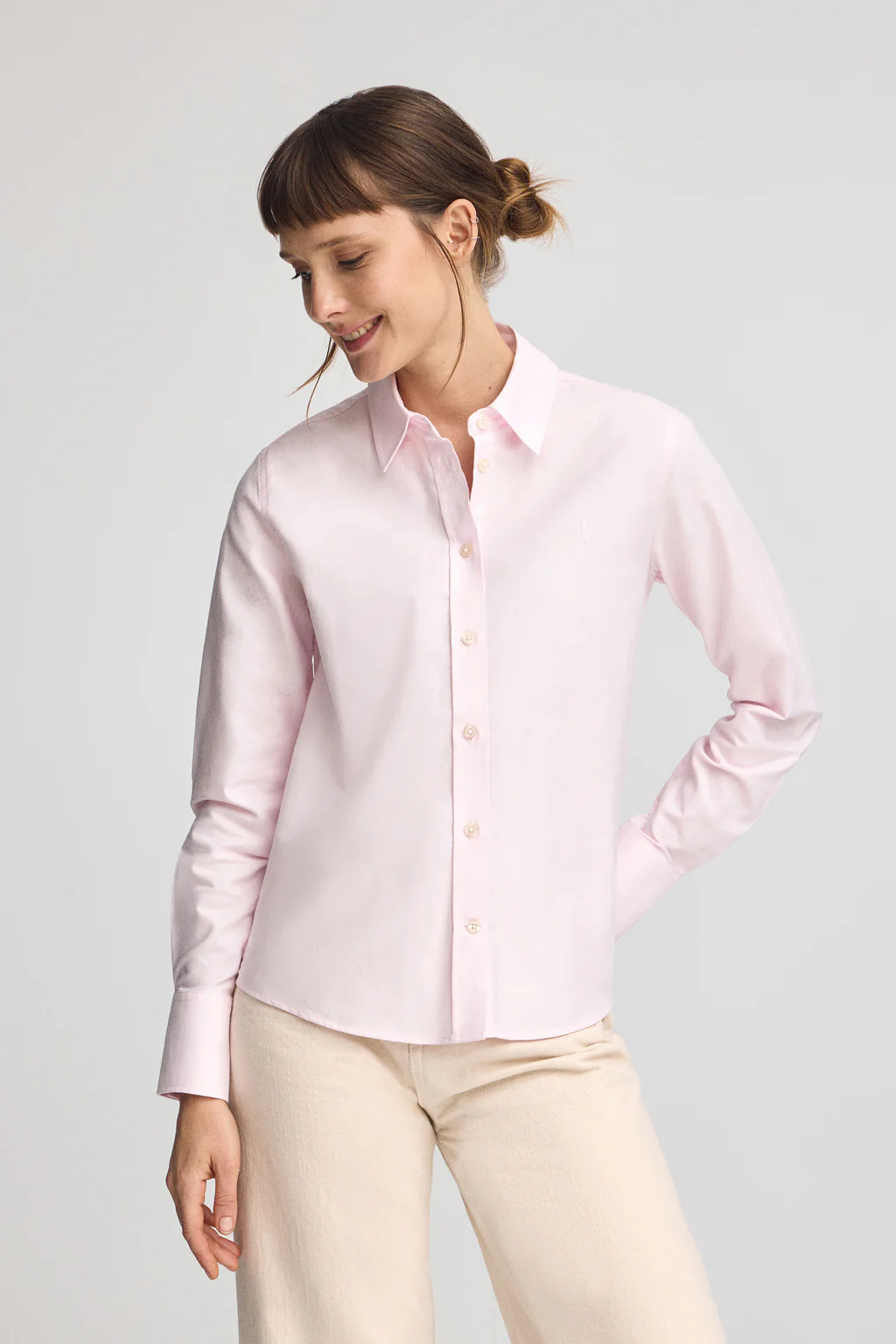 Camisa rosa de corte recto con logo Rigby Go
