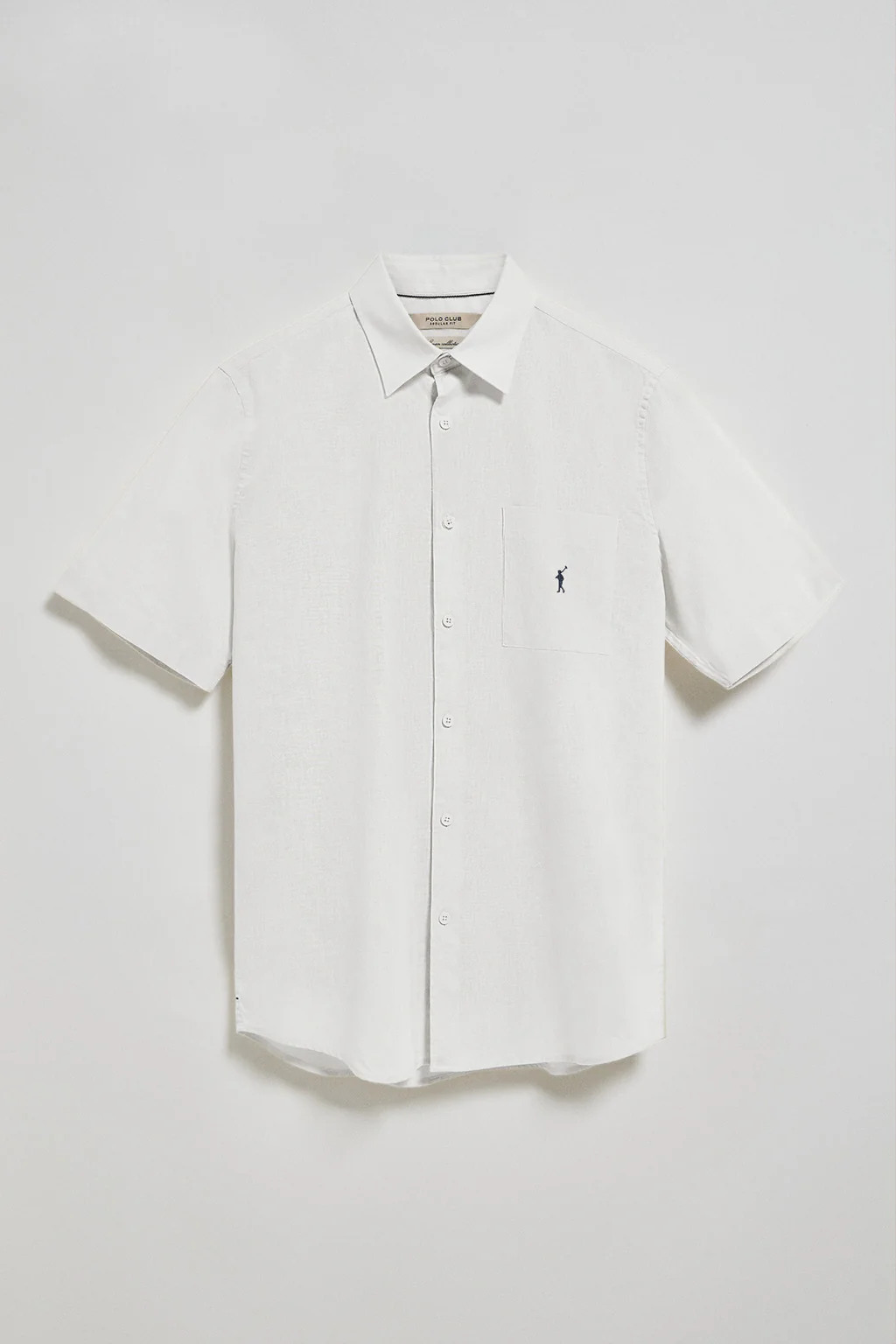Camisa blanca de manga corta de lino y algodón con bordado Rigby Go - Image 6