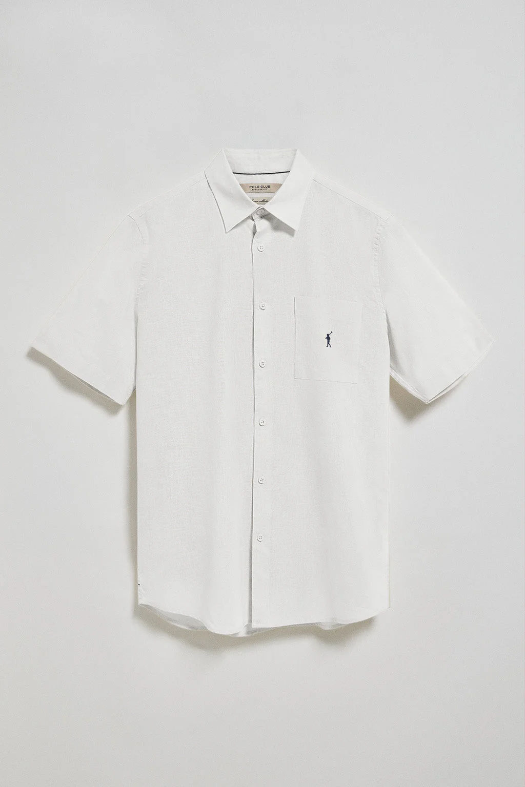 Camisa blanca de manga corta de lino y algodón con bordado Rigby Go - Image 8