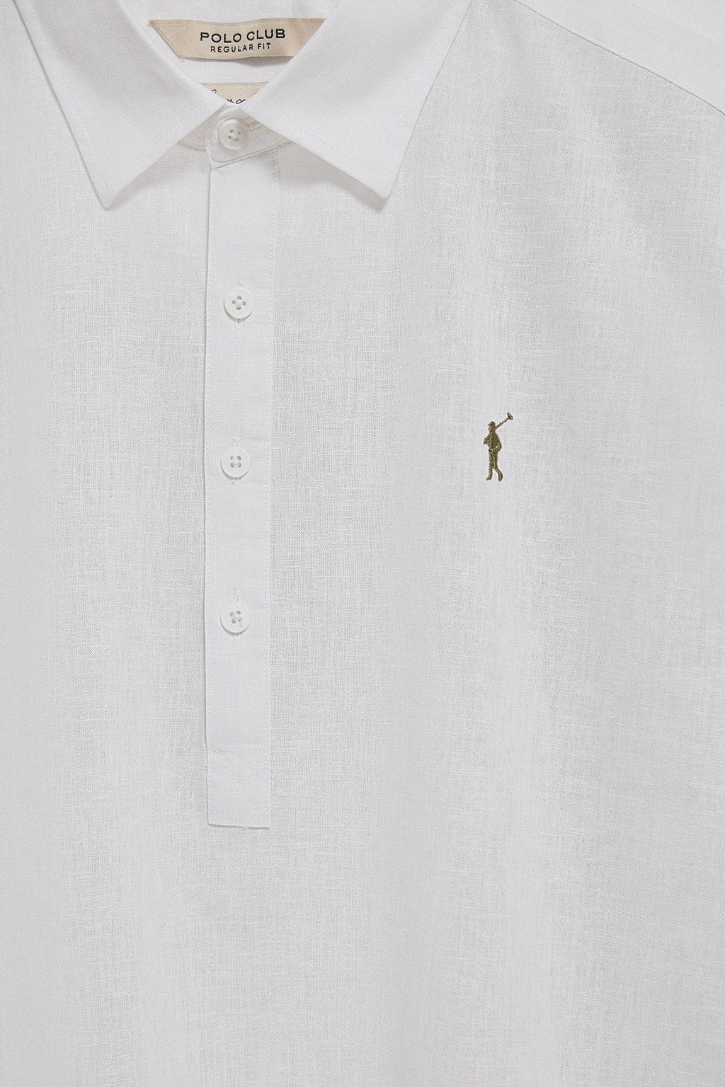 Camisa blanca polera de lino y algodón con bordado Rigby Go - Image 6