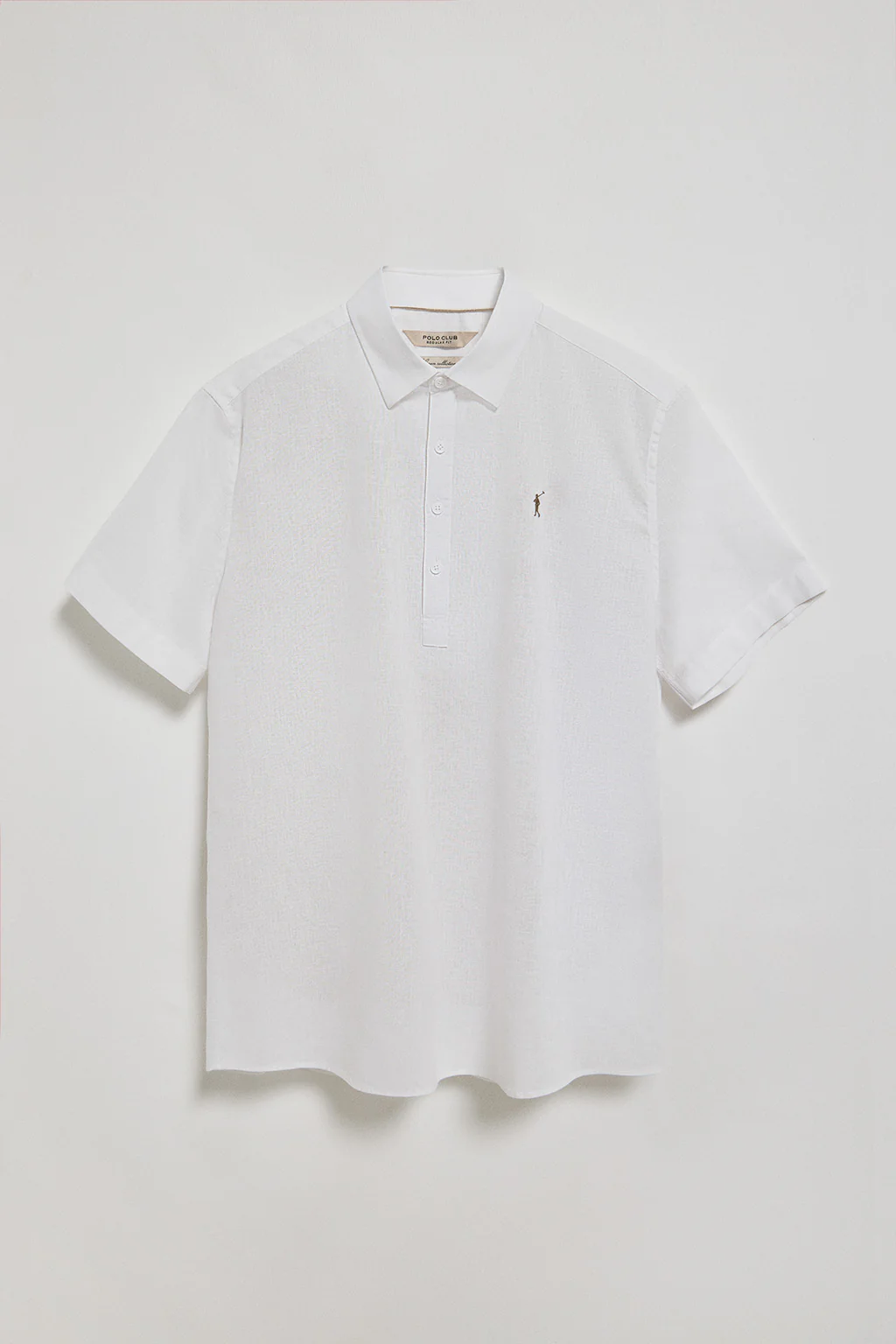 Camisa blanca polera de lino y algodón con bordado Rigby Go - Image 7
