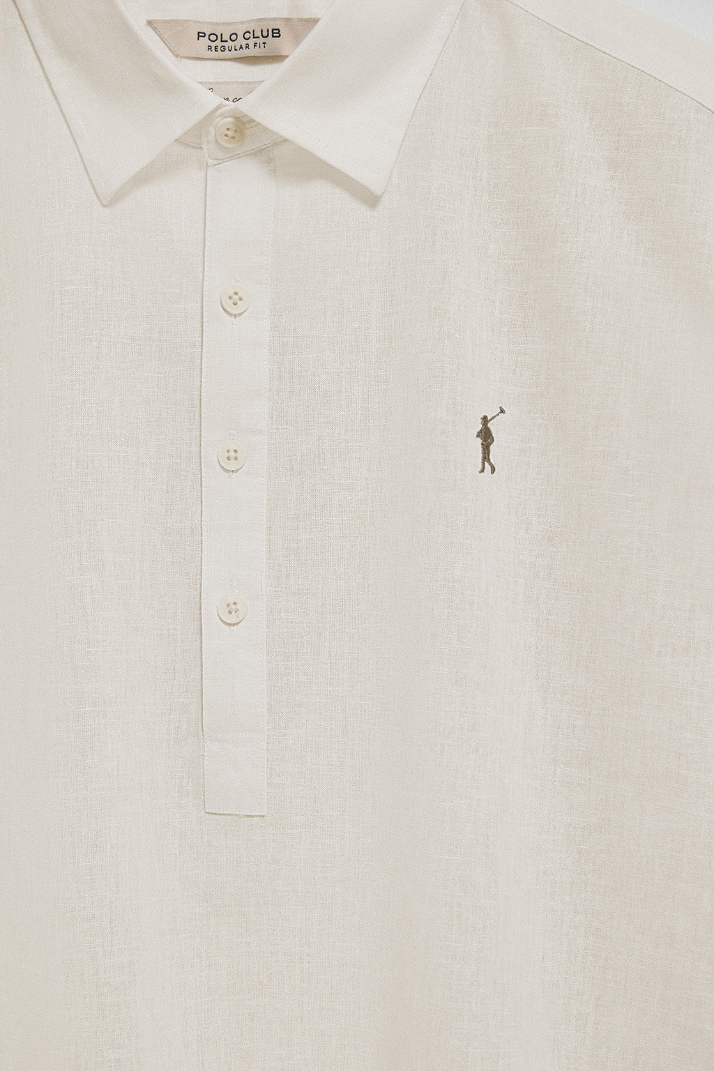 Camisa color crema polera de lino y algodón con bordado Rigby Go - Image 9