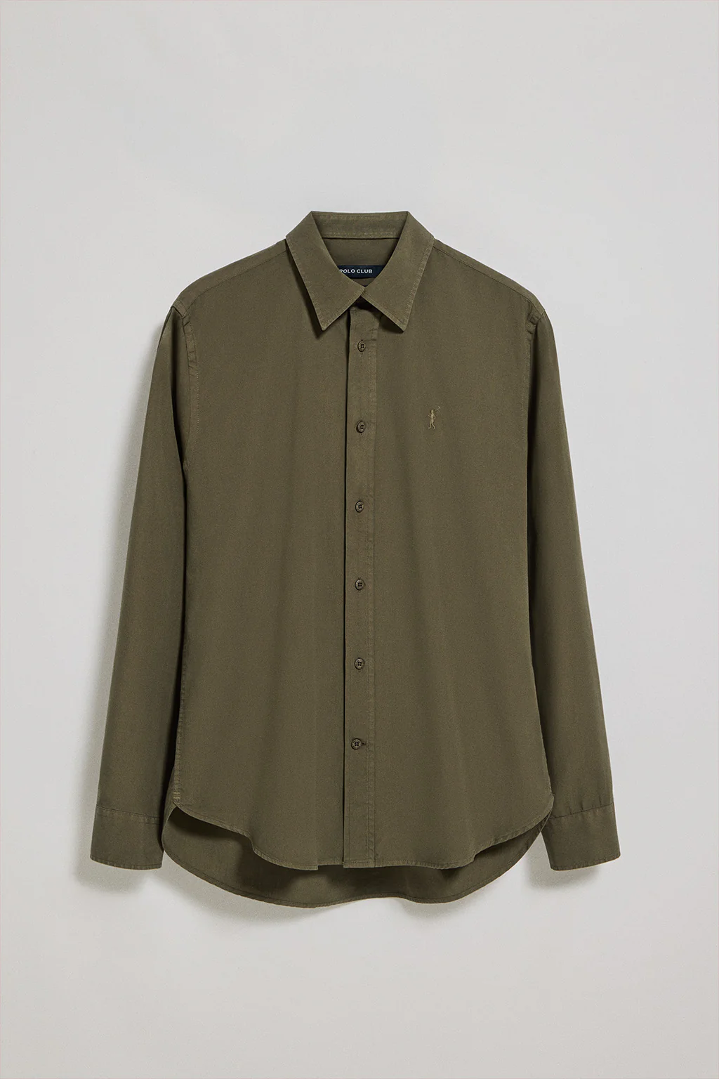 Camisa verde oscuro de popelín garment dye con bordado Rigby Go - Image 5