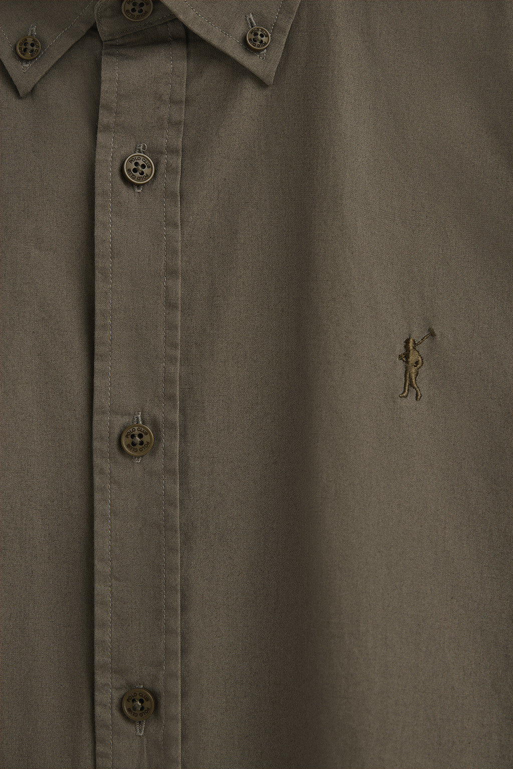 Camisa verde militar de poplin y corte regular con logo Rigby Go - Image 6