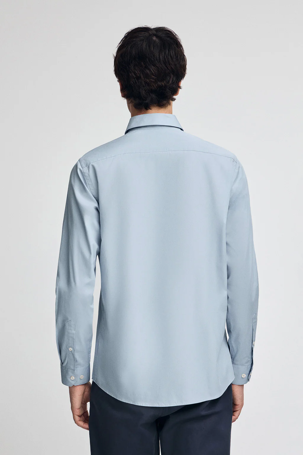 Camisa azul celeste de poplin y corte slim con logo Rigby Go - Image 4