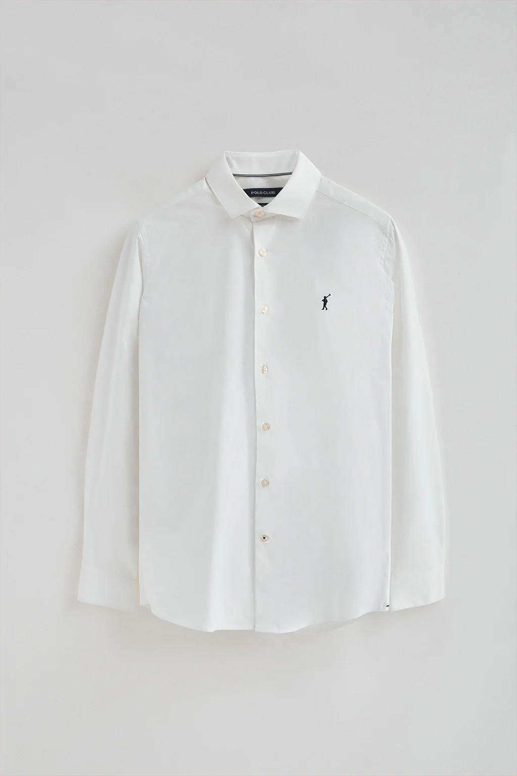 Camisa blanca de poplin y corte slim con logo Rigby Go - Image 5