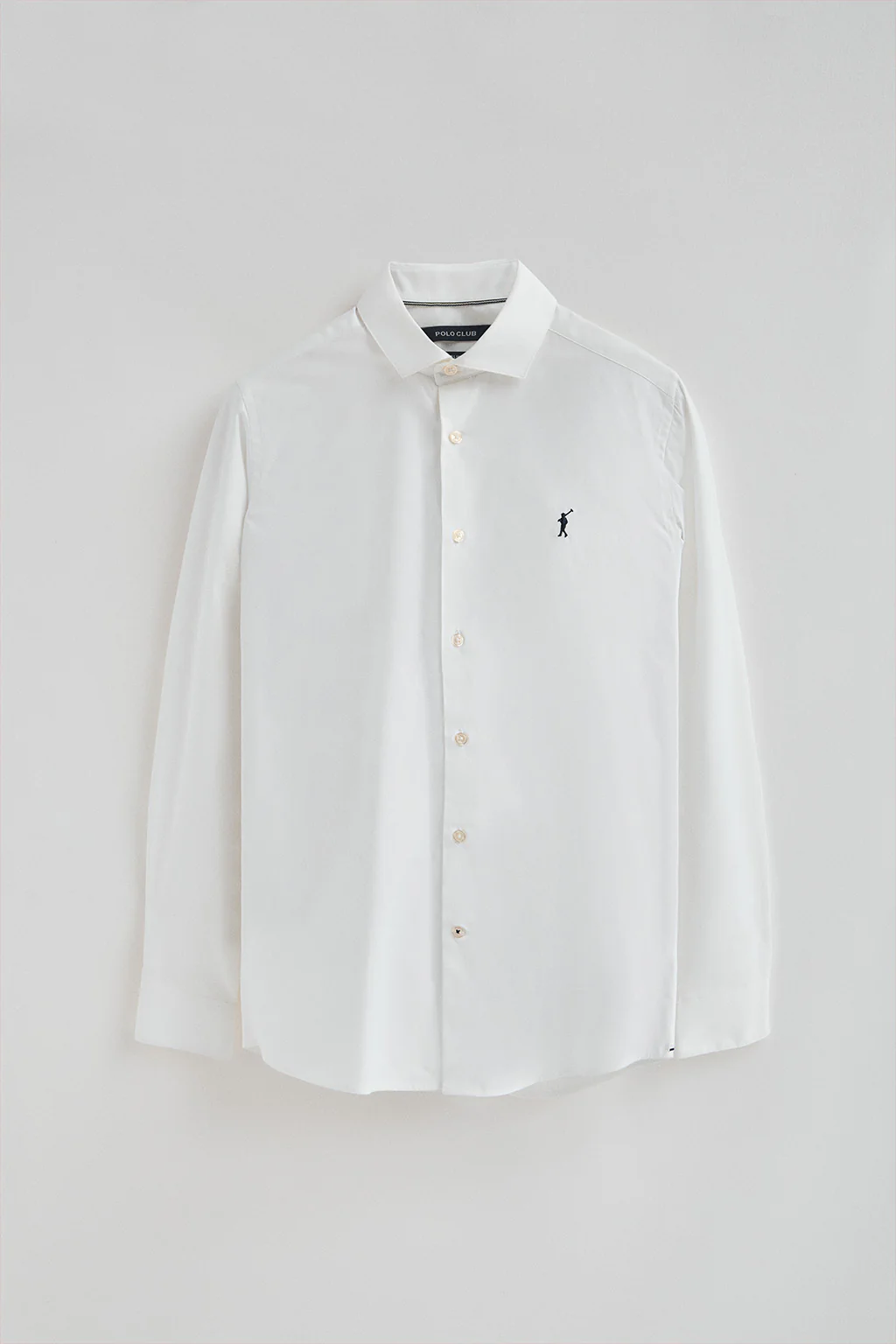 Camisa blanca de poplin y corte slim con logo Rigby Go - Image 8