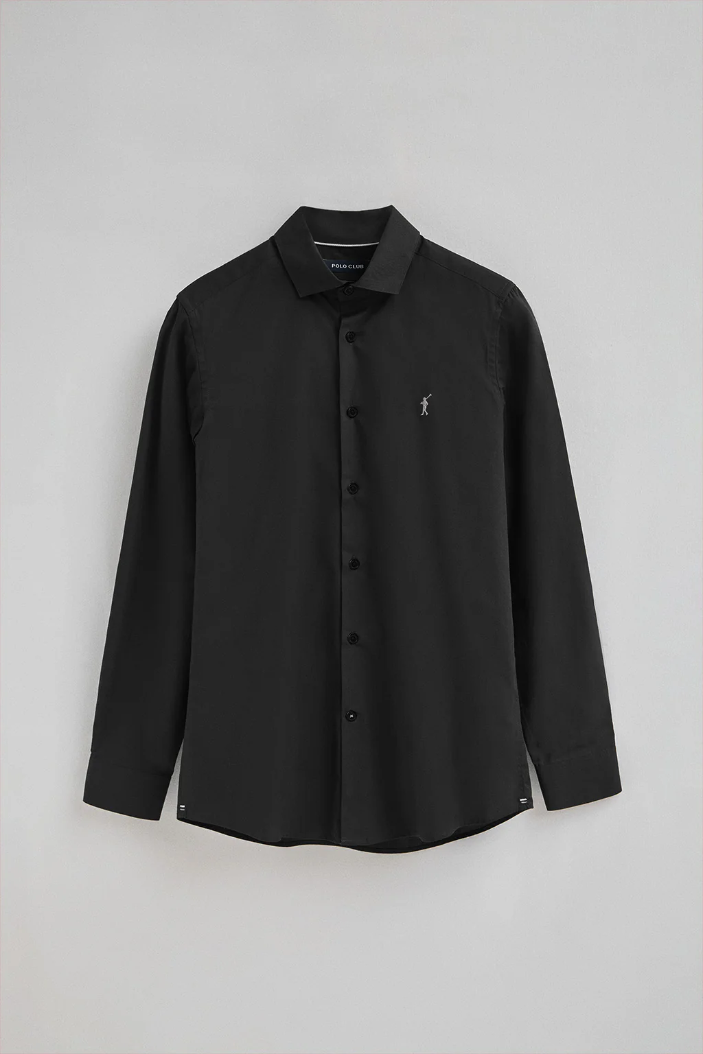 Camisa negra de poplin y corte slim con logo Rigby Go - Image 5